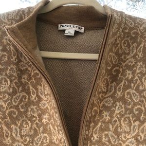 Pendleton merino zip front cardigan.
